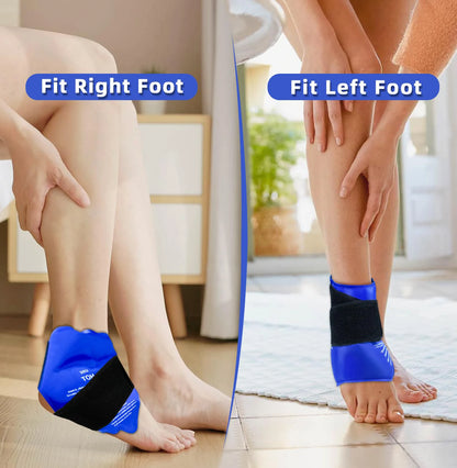 Ankle Ice Pack Wrap for Sports Injuries - Hot & Cold Therapy Support