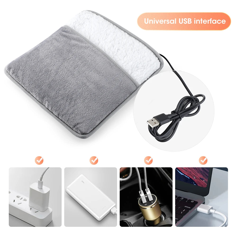 Electric Heated Foot Warmer - Adjustable Temperature & Timer Desk Heating Pad