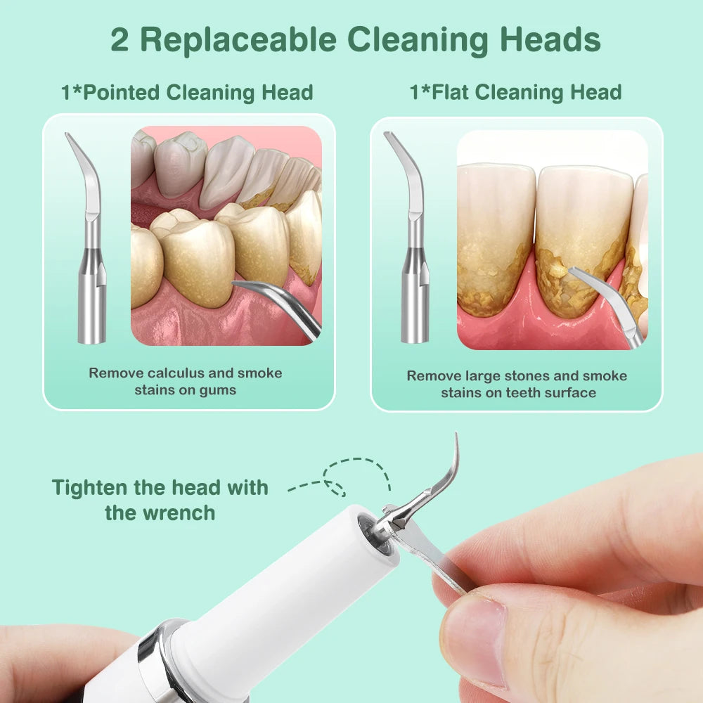 Ultrasonic Electric Teeth Tartar Remover and Plaque Cleaner with LED Display - 6