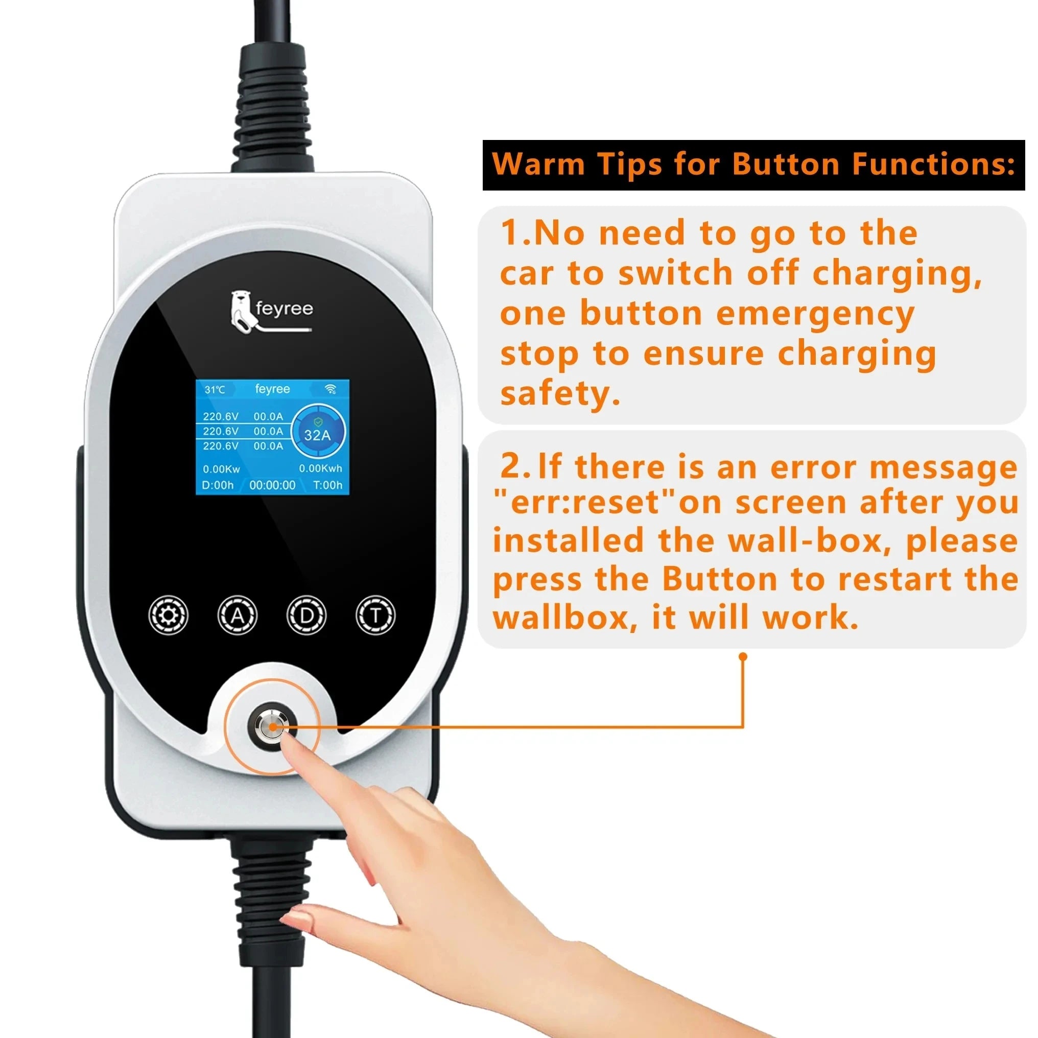 7KW Type 2 EV Wallbox Charger - Smart Wi-Fi App Control Fast Charging - 19