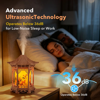Portable USB Pavilion Ultrasonic Humidifier with Soothing Night Light