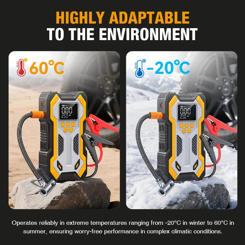 7000A Portable Car Jump Starter & 160PSI Tire Inflator for Emergency