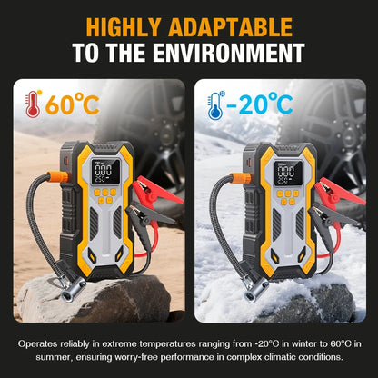 7000A Portable Car Jump Starter & 160PSI Tire Inflator for Emergency