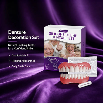 Cosmetic Silicone Denture Set for Instant Smile Transformation and Comfort