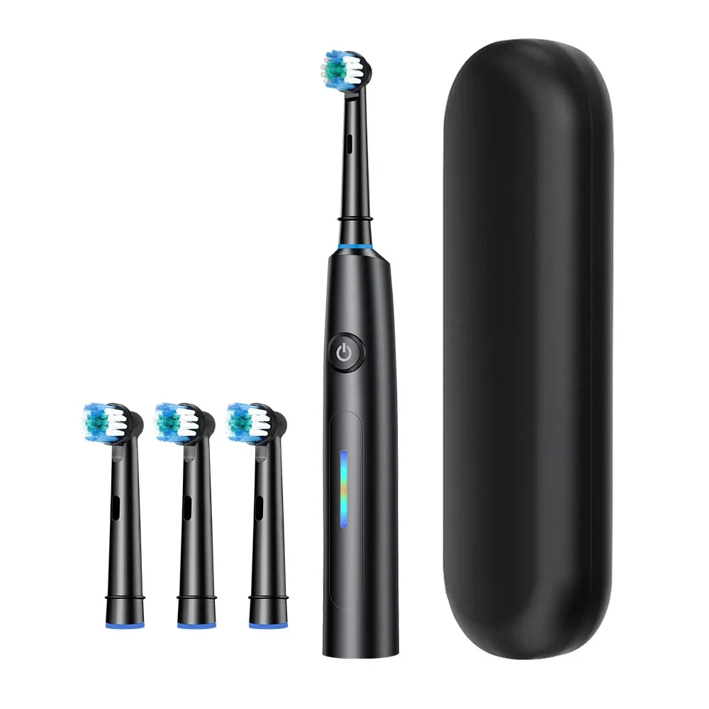 3D Rotating Rechargeable Electric Toothbrush with 5 Cleaning Modes and Smart Timer