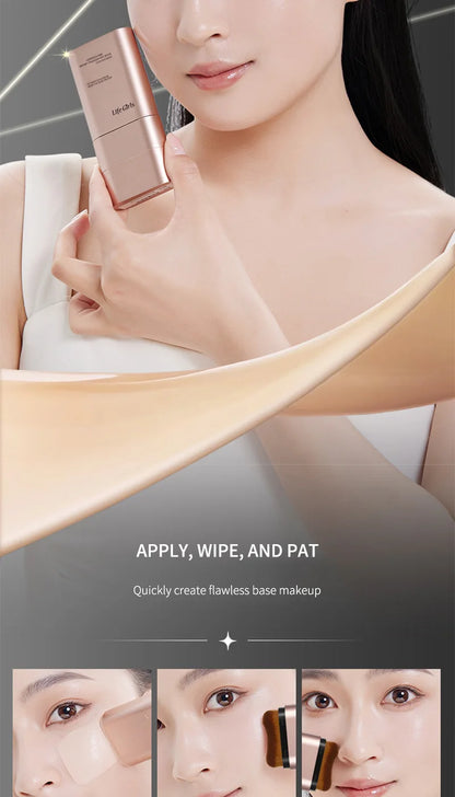 Double-Ended Hydrating Foundation Stick with Built-in Brush - Long-Lasting