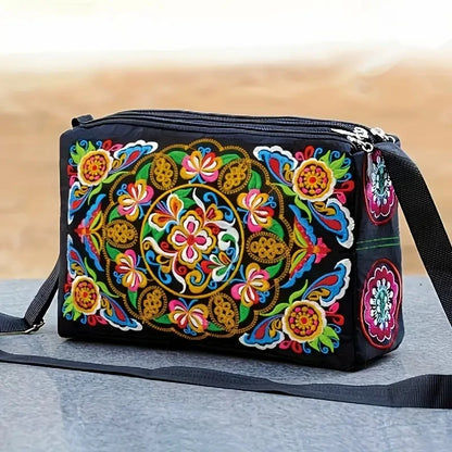 Luxury Floral Nylon Satchel