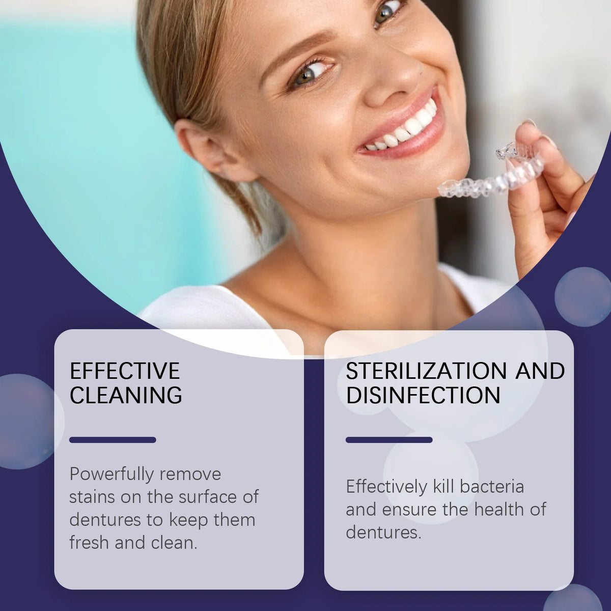 Denture & Retainer Cleaning Tablets - Deep Cleansing Effervescent Dental Care