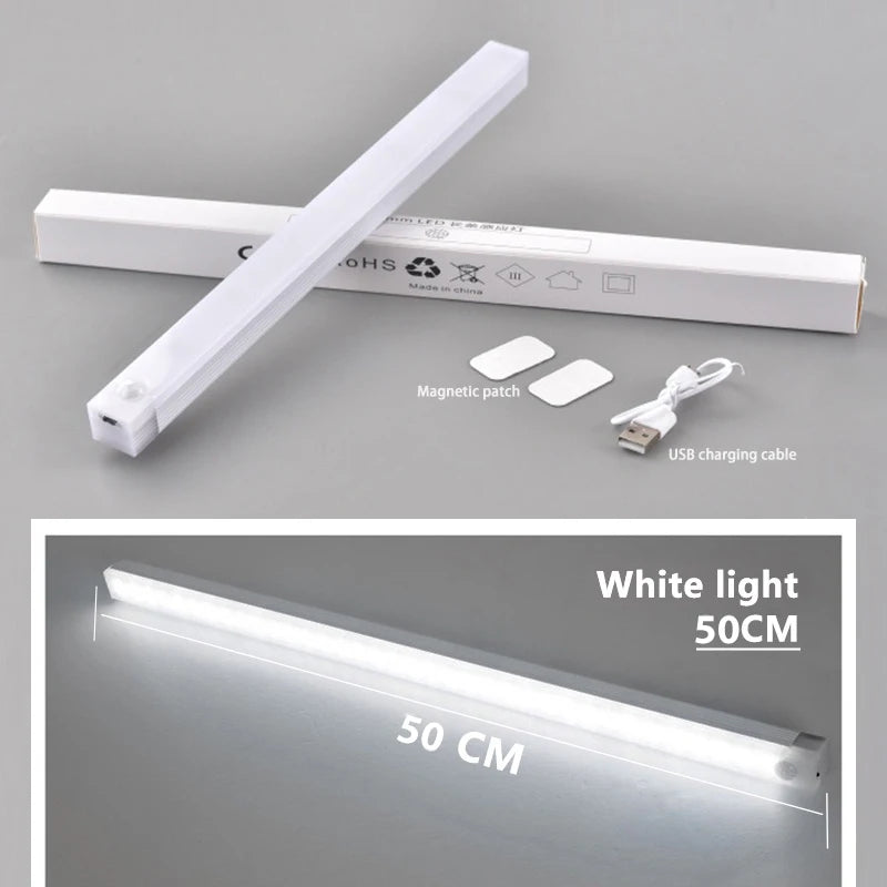 Wireless Motion Sensor LED Cabinet Light - Rechargeable Dimmable Under Counter Bar Light - 24
