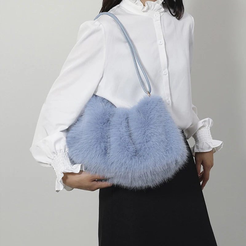 Luxury Plush Winter Bucket Bag