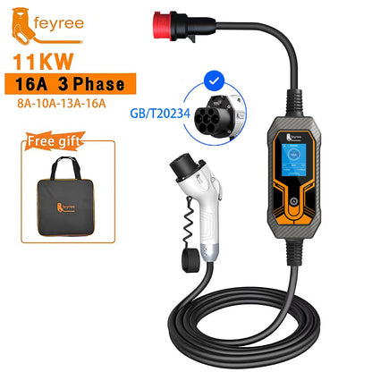 Portable GB/T Electric Vehicle EV Charger - Adjustable 3.5KW-11KW Power