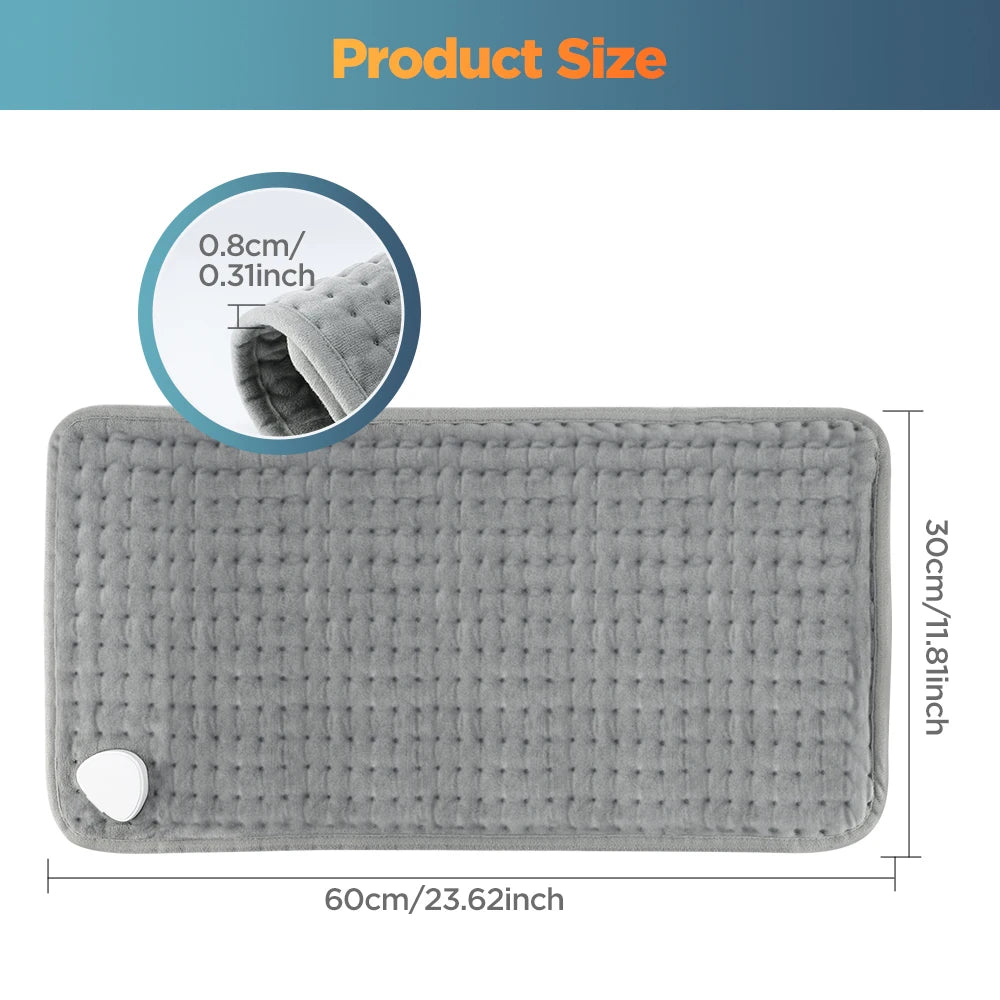 Electric Heating Pad for Pain Relief - 10 Heat Settings & 4 Timer Modes, 30x60cm - 19