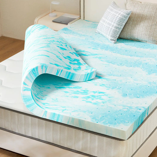 4-Inch Gel Memory Foam Mattress Topper - Cooling & Pressure Relief Bed Pad