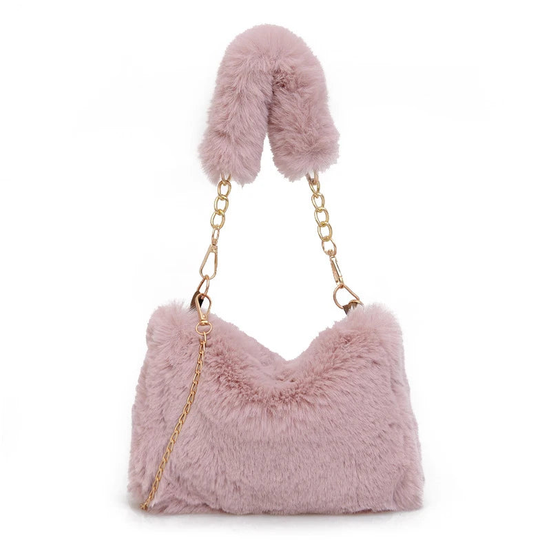 Luxury Plush Chain Crossbody