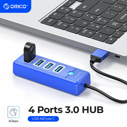 4-Port USB 3.0 Hub High-Speed Data Splitter for PC Laptop Desktop