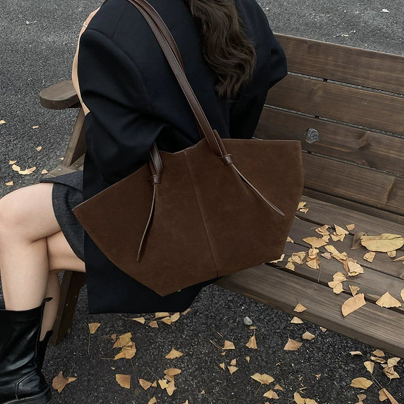 Luxury Retro Suede Shoulder Tote