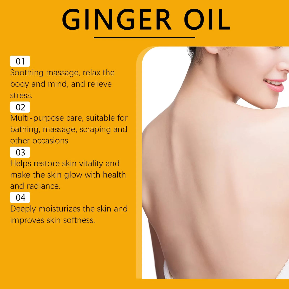 Natural Ginger & Arnica Muscle Relief Massage Oil for Deep Tissue Body Relaxation