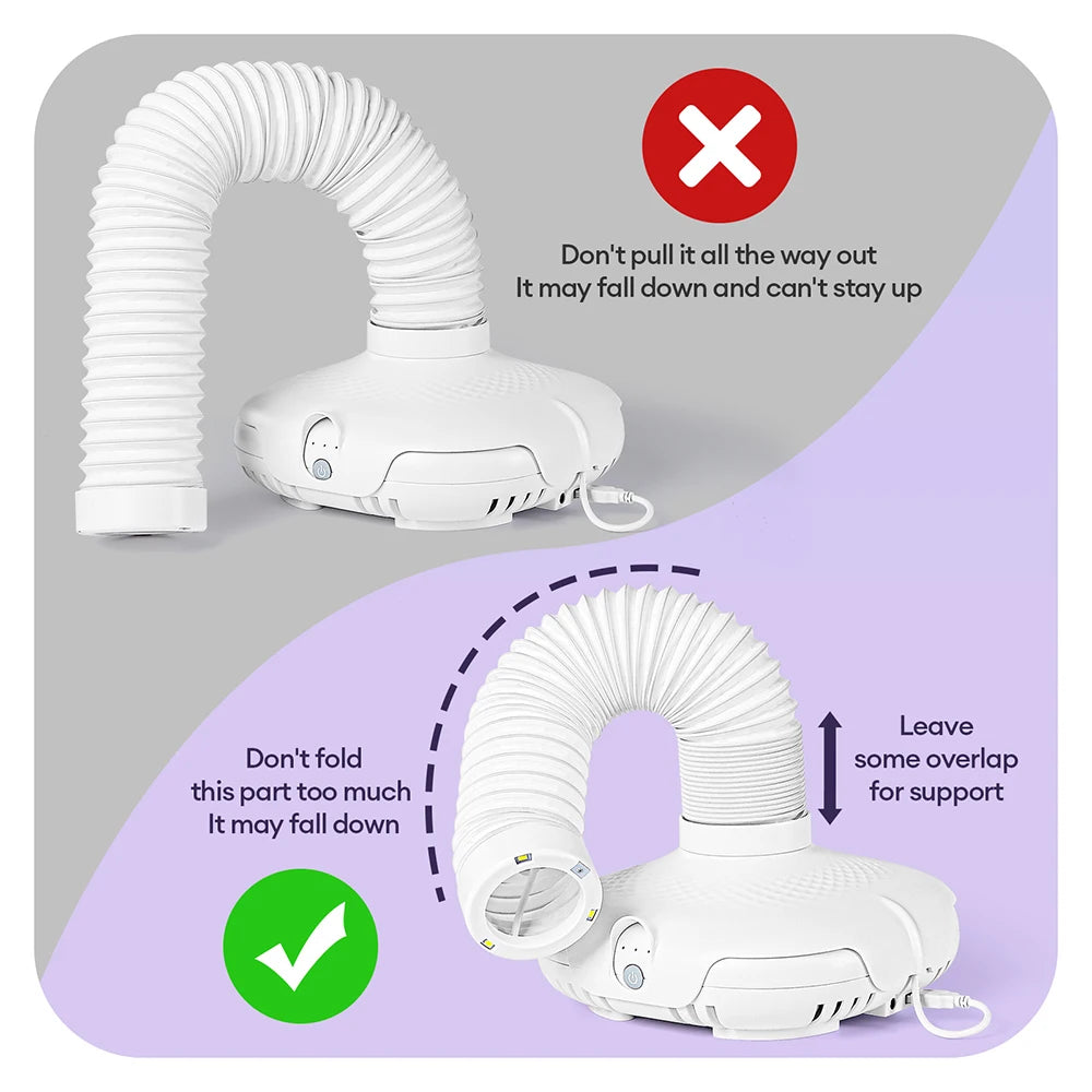 2-in-1 Brushless Nail Dust Collector Vacuum with LED Tube