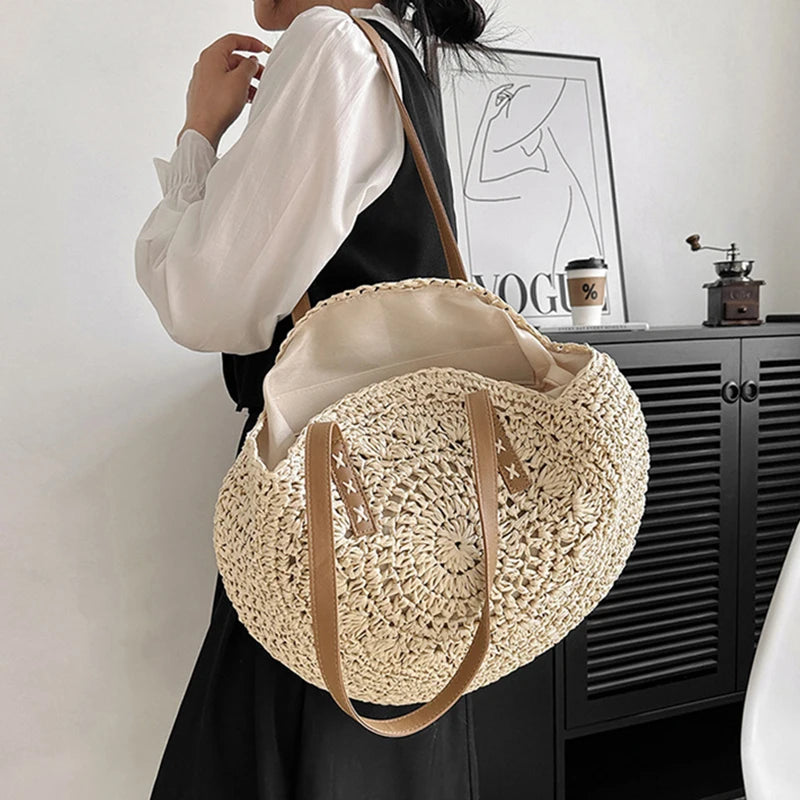 Luxury Woven Summer Straw Tote