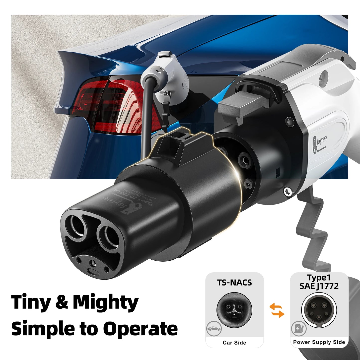 J1772 to Tesla Adapter - Type 1 to NACS EV Charger Connector for Tesla
