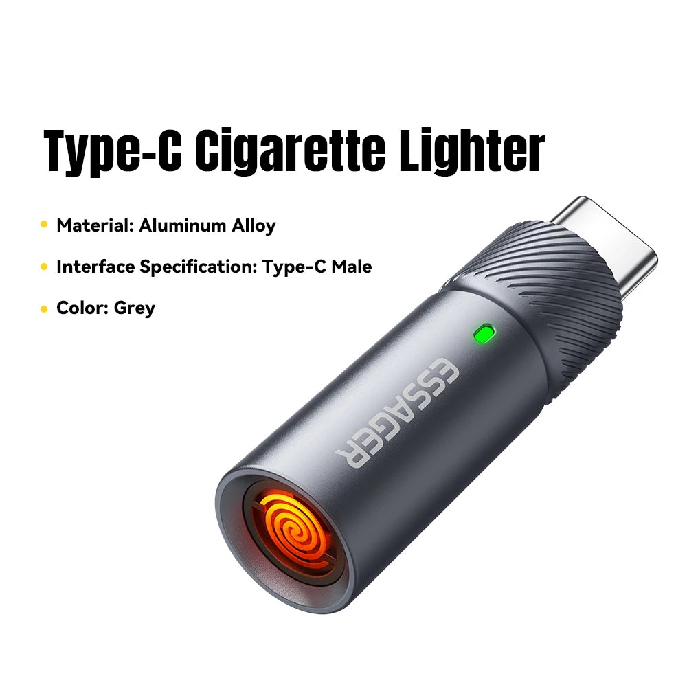 Portable Type-C Flameless Tungsten Electric Lighter – Compact & Safe - 18