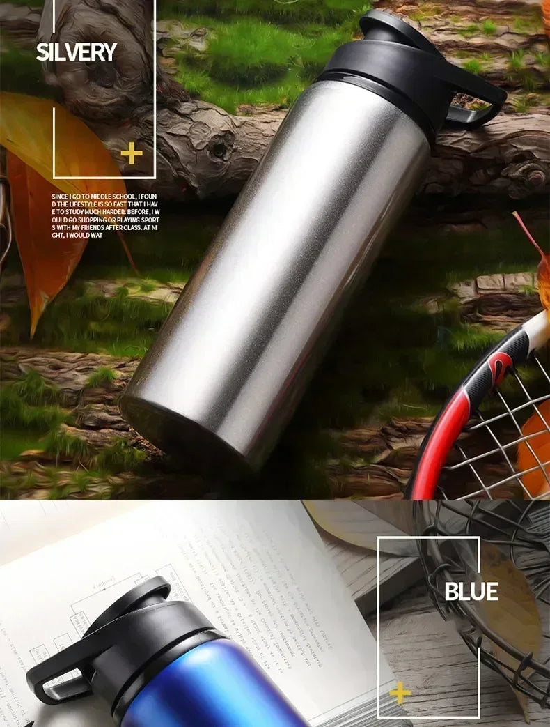 Portable Stainless Steel Sports Water Bottle - 700ml Leak-Proof Flask - 12