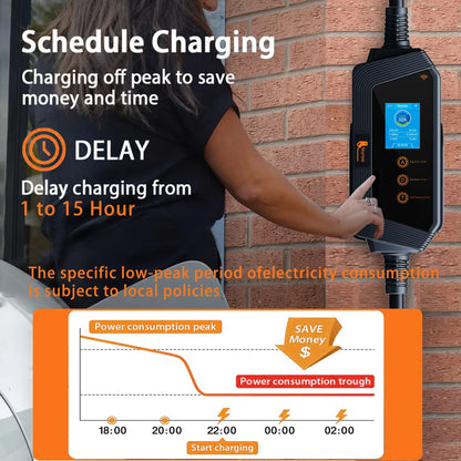 7KW Portable EV Charger with WiFi App & Adjustable Current (GBT)