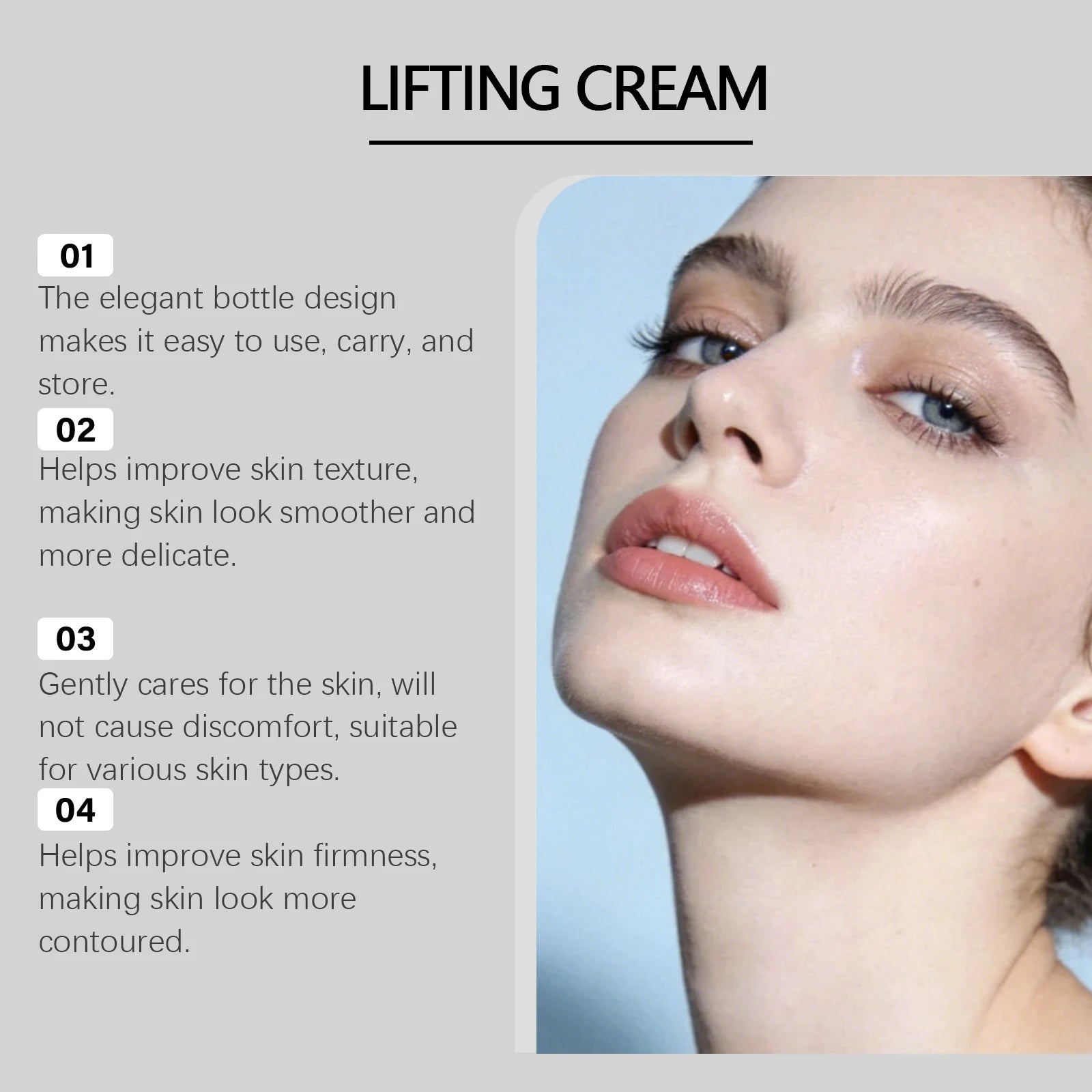 3D Face and Neck Lifting Firming Cream - Anti-Aging Moisturizer for Skin Elasticity - 10