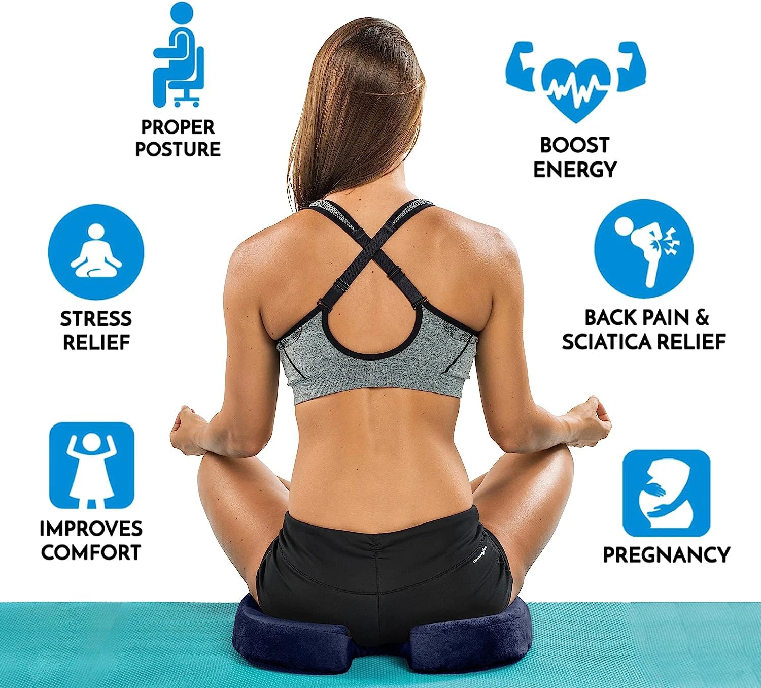 Ergonomic Gel Memory Foam Seat Cushion for Office Chair and Car - 8