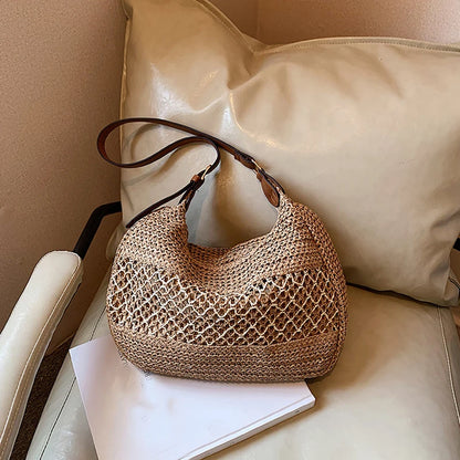 Luxury Woven Straw Beach Tote