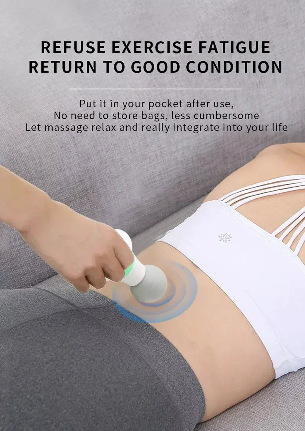 Mini Deep Tissue Massage Gun - Portable Handheld Muscle Massager - 10