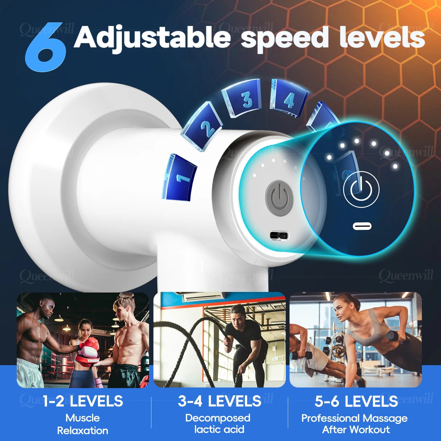 Portable Deep Tissue Body Shaping Massager - Rechargeable Muscle Massage Gun - 2