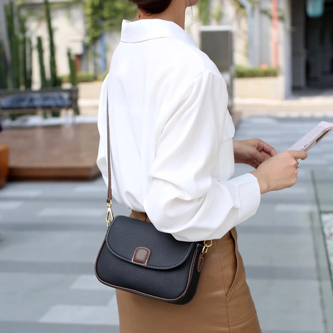 Luxury Contrast Flap Crossbody