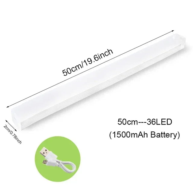 Rechargeable LED Motion Sensor Cabinet Light - Wireless USB-C Night Light for Kitchen & Closet - 18