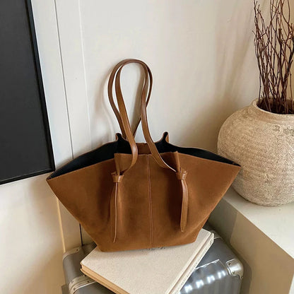 Luxury Retro Suede Shoulder Tote