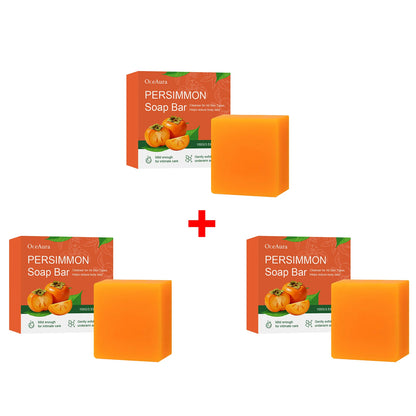Natural Persimmon Soap Bar for Body Odor Control & Deep Exfoliating Skin Care