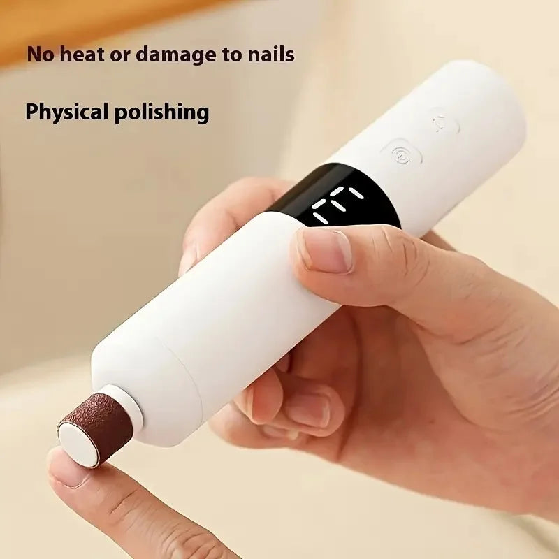 Electric Foot Callus Remover & Nail Polisher Set - 3-Speed Rechargeable Pedicure Tool - 4