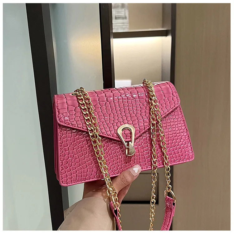 Luxury Croco Chain Shoulder Bag
