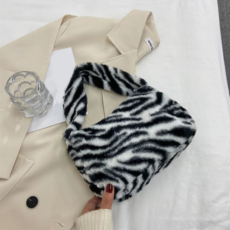 Luxury Plush Leopard Handbag