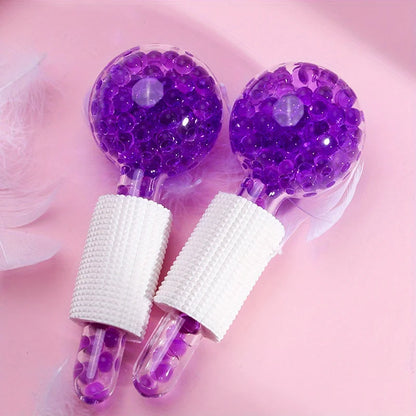 2Pcs Cooling Facial Ice Globes - Cold Roller Massager for Face & Eyes, Puffiness Relief