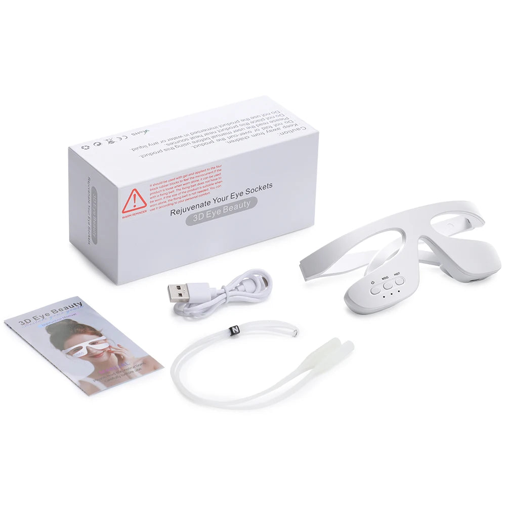 3D LED Red Light Eye Massager with Vibration for Dark Circles & Fatigue Relief - 23