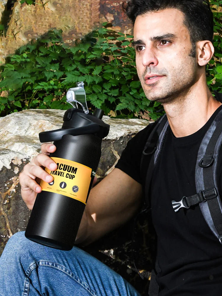 Insulated Stainless Steel Vacuum Flask - 24H Cold & 8H Hot Water Bottle - 6