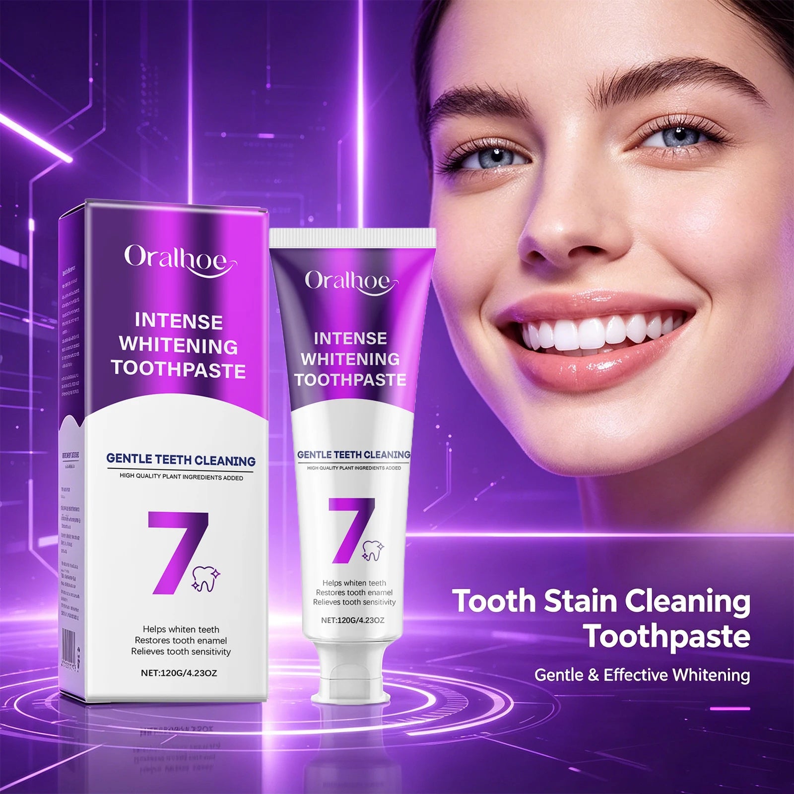 Intense Whitening Toothpaste for Stain Removal and Enamel Repair - 3