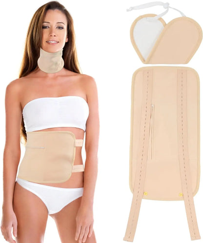 Reusable Castor Oil Pack Wrap - Adjustable Compression Waist Support Band