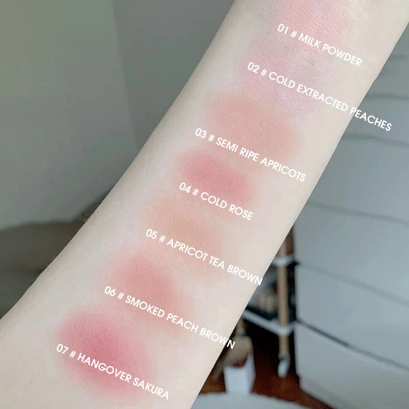 Natural Matte Face Blush & Highlighter Compact - Long-Lasting Glow Palette