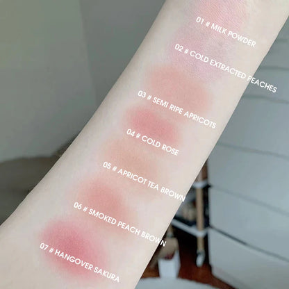Natural Matte Face Blush & Highlighter Compact - Long-Lasting Glow Palette