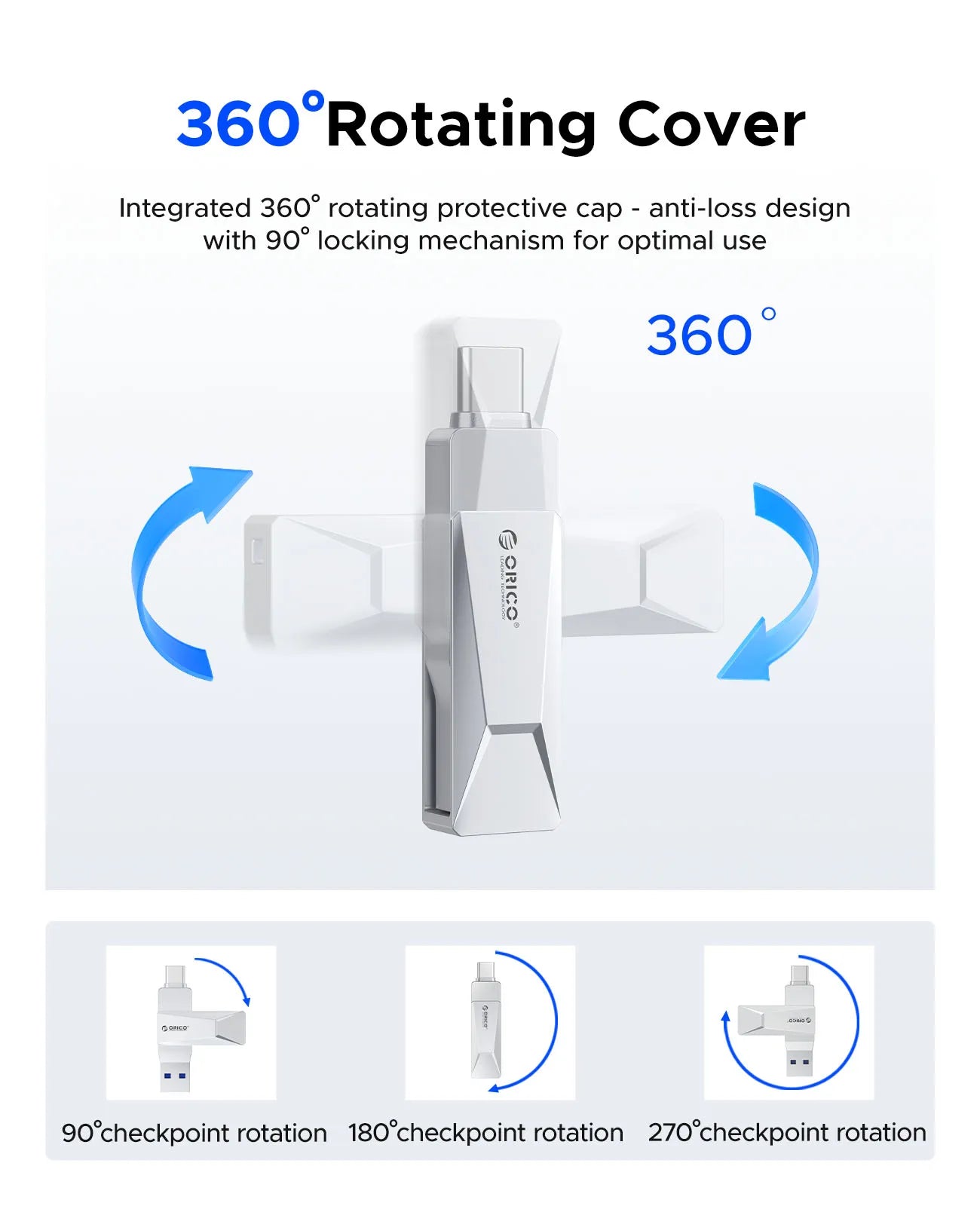 256GB Dual USB-C & USB-A 3.2 Flash Drive - High-Speed Metal Thumb Drive - 3