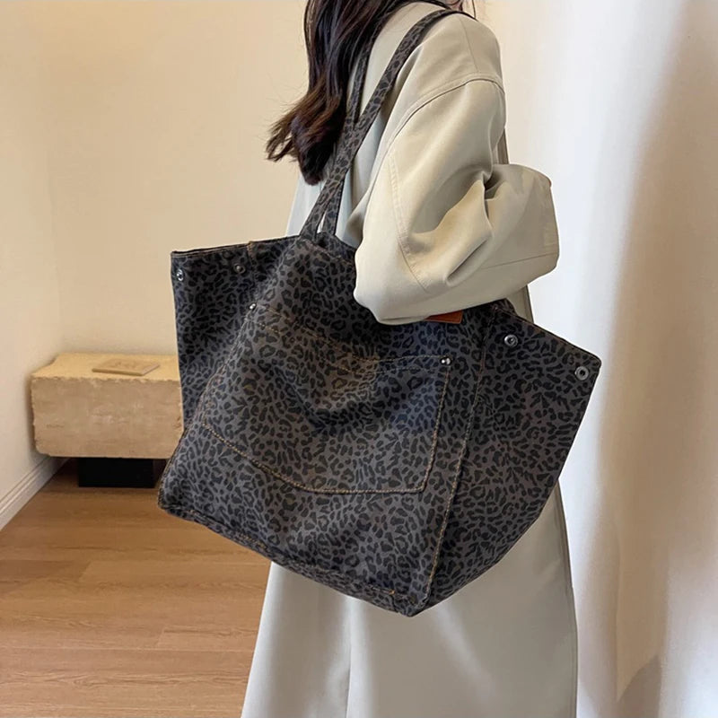 Luxury Leopard Print Tote Bag