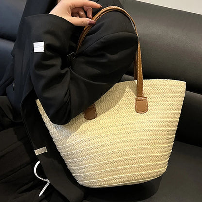 Luxury Bohemian Knitted Straw Tote
