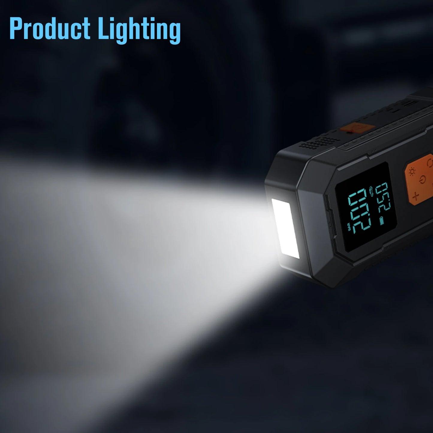 4-in-1 Portable Car Jump Starter & Tire Inflator with LED Light
